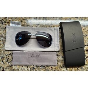 SILHOUETTE blue gray clip on lenses polarized Aviator titanium
